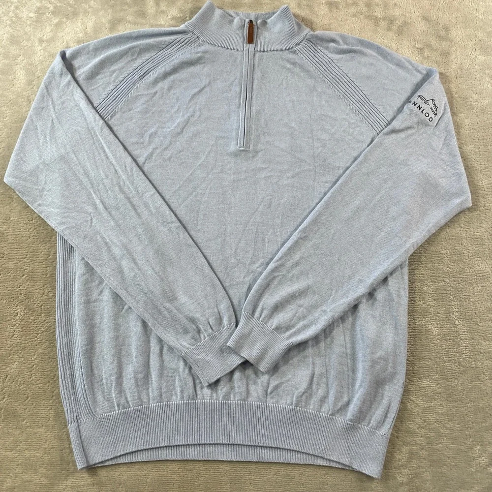 FootJoy 1/4 Zip Pullover Sweater Mens Large Gray Wool Blend Office Preppy Golf